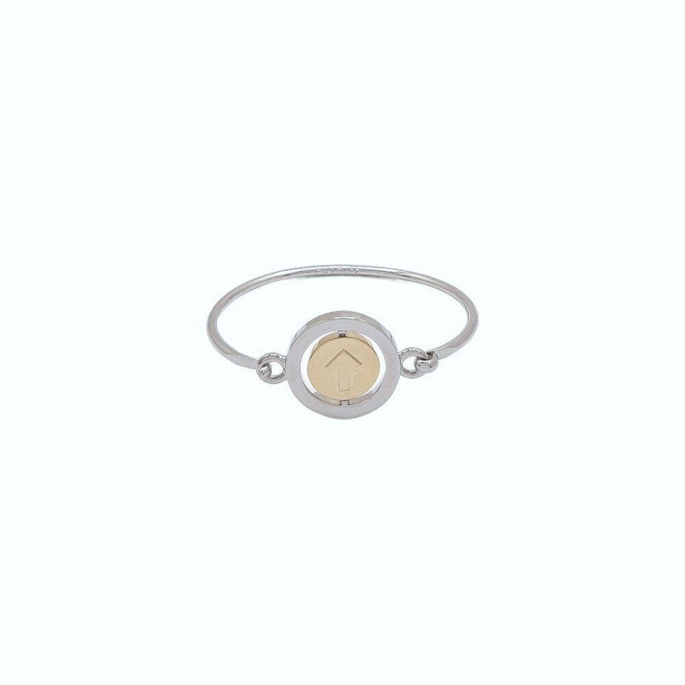 Carolee Up Arrow Silver Tone Double Sided Charm Bangle Bracelet - Picture 3 of 7